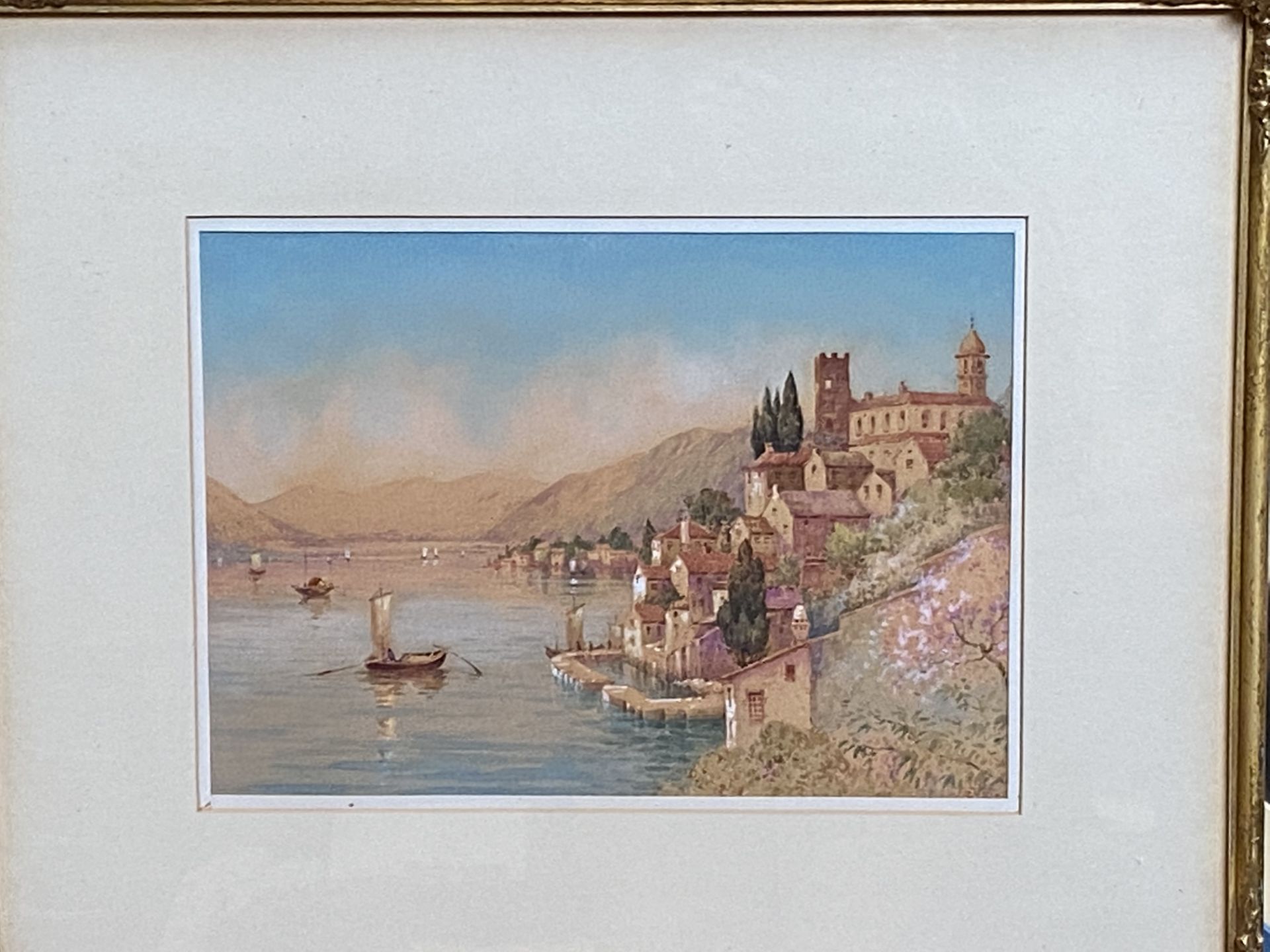 Rudolf Helmut Sauter - framed and glazed watercolour of Lake Como - Bild 3 aus 4