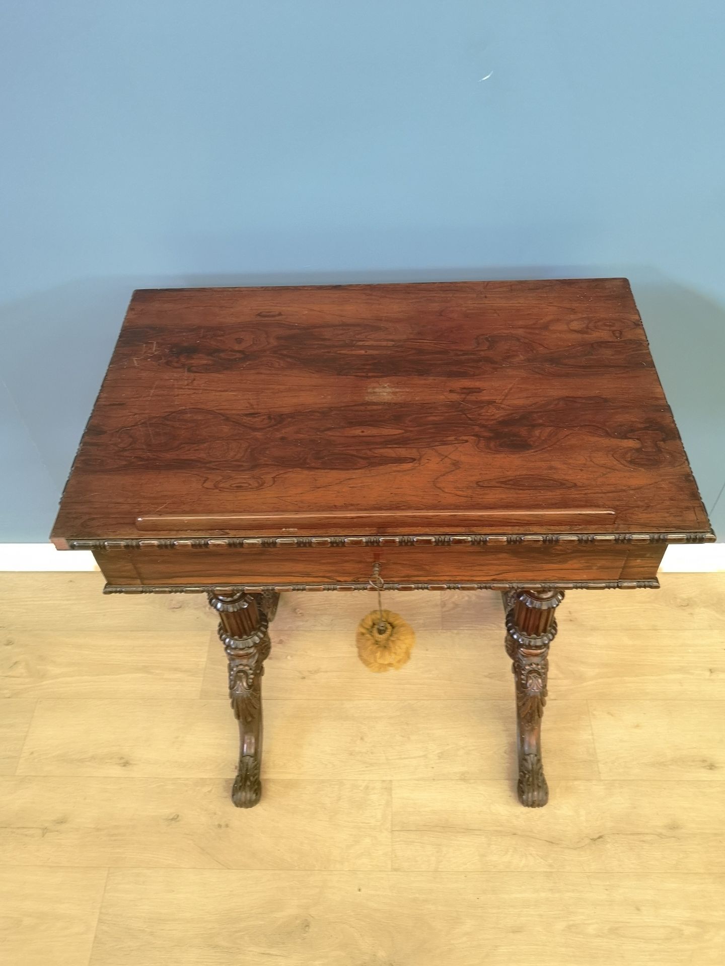Victorian rosewood writing table - Image 2 of 6