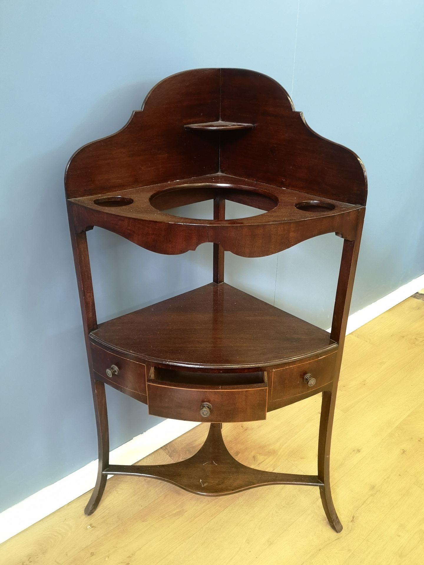 19th century mahogany corner wash stand