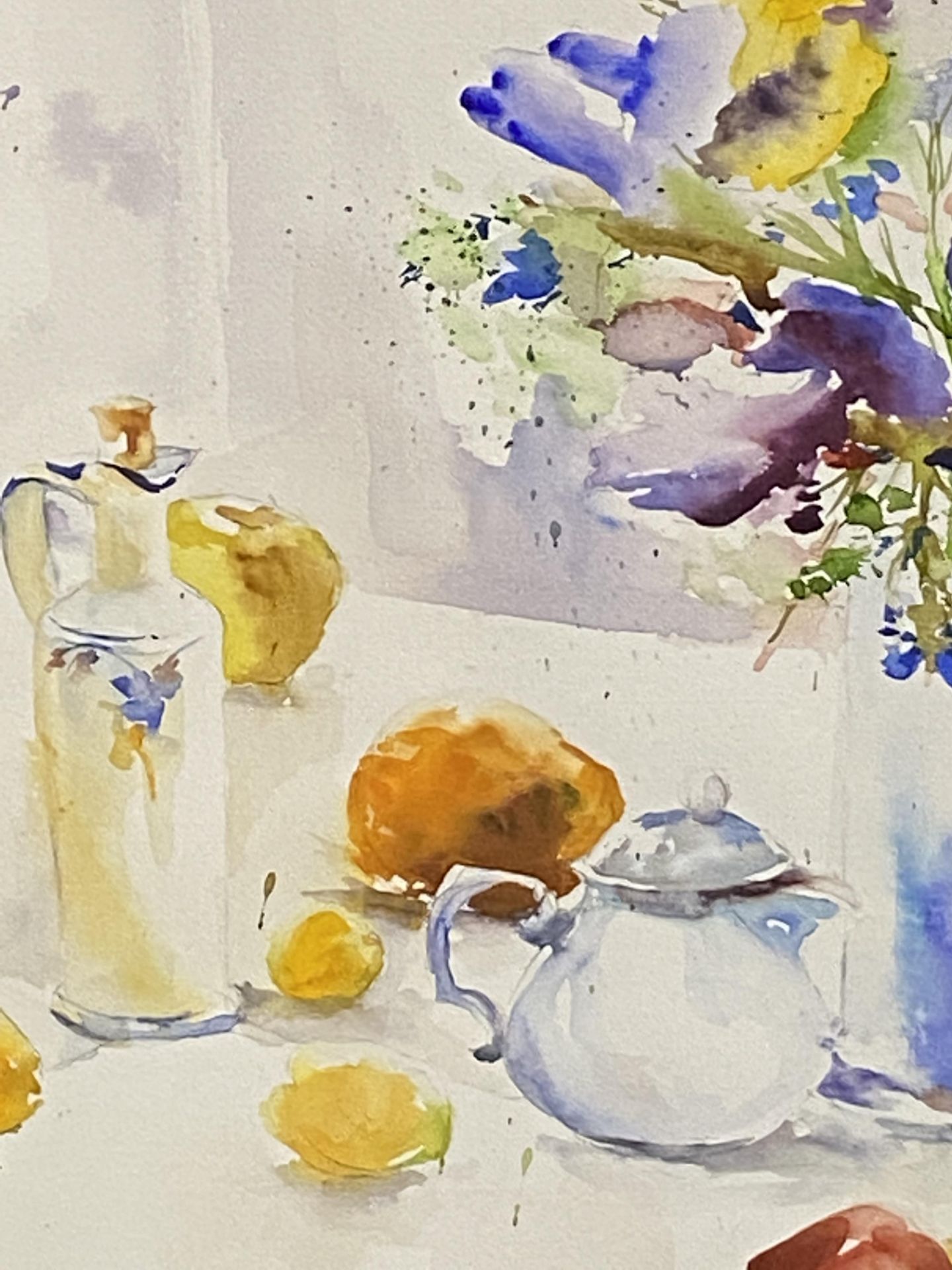 Framed and glazed watercolour still life - Image 5 of 5