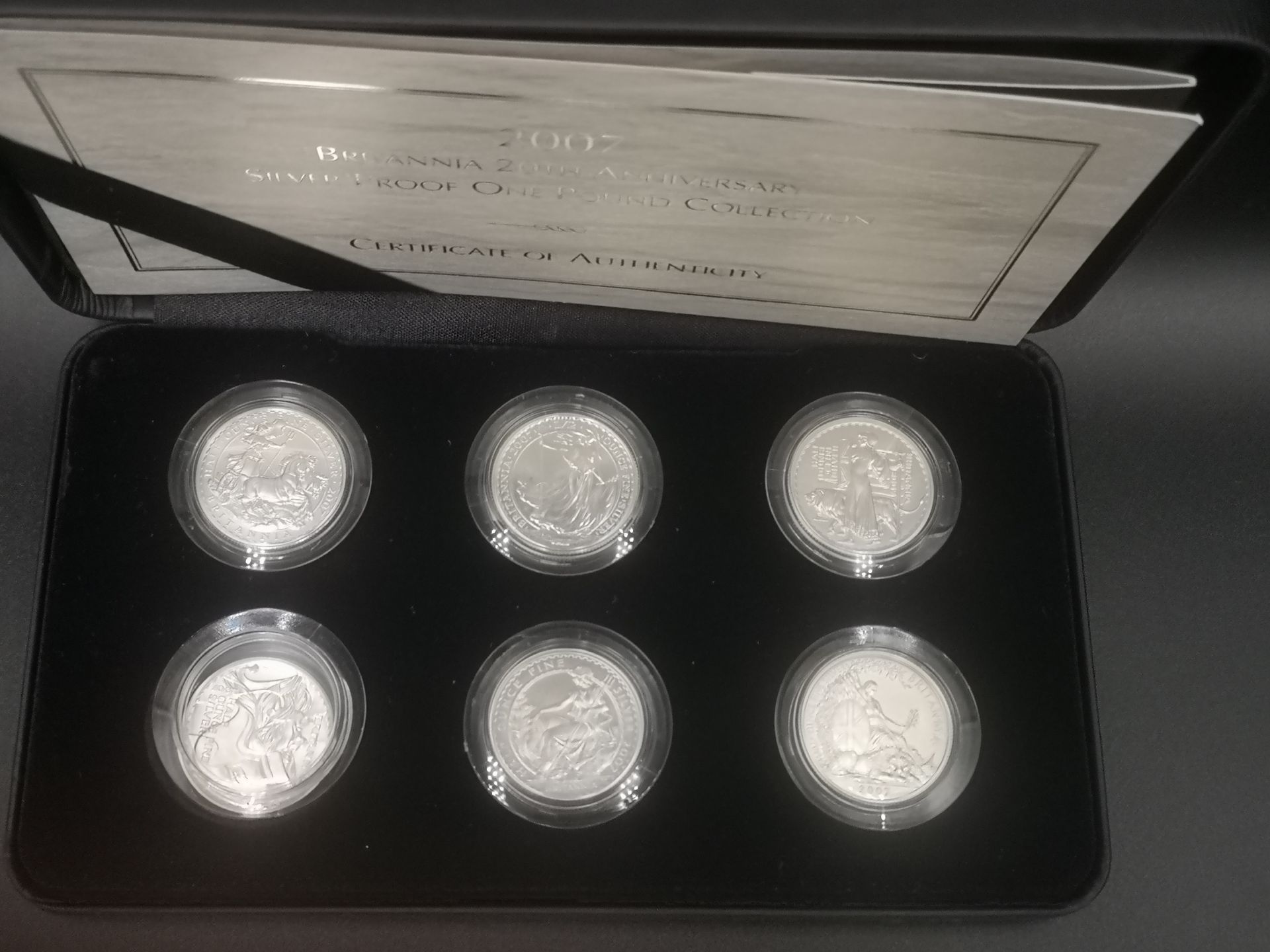 Royal Mint Britannia silver proof one pound collection - Image 3 of 3