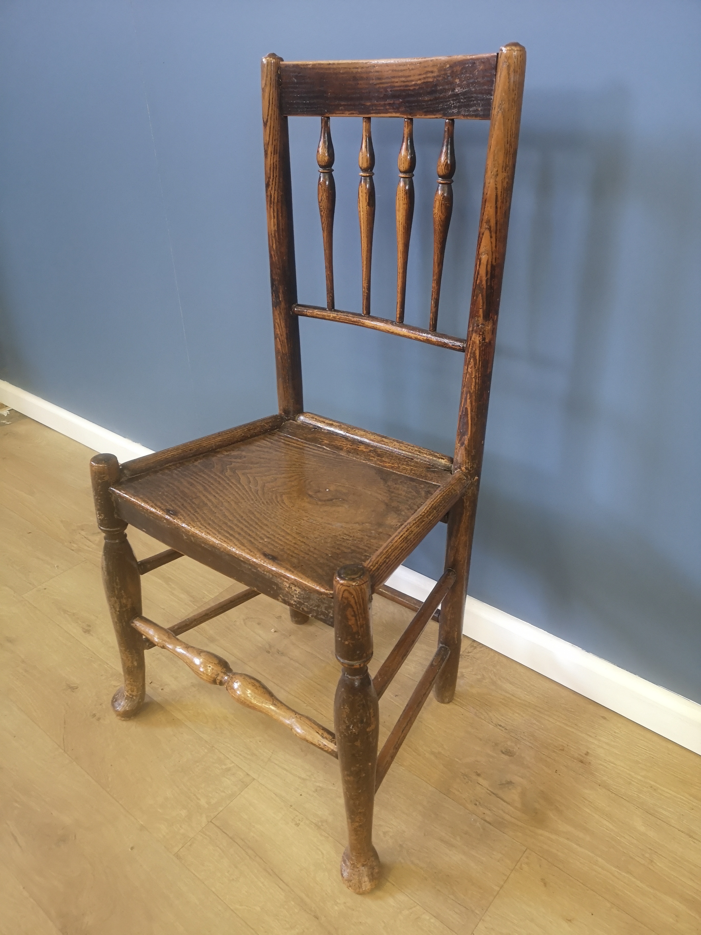19th century ash railback chair - Image 3 of 4