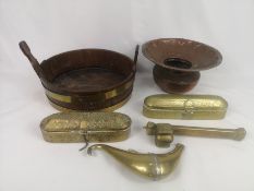 Quantity of Middle Eastern brass and copper items