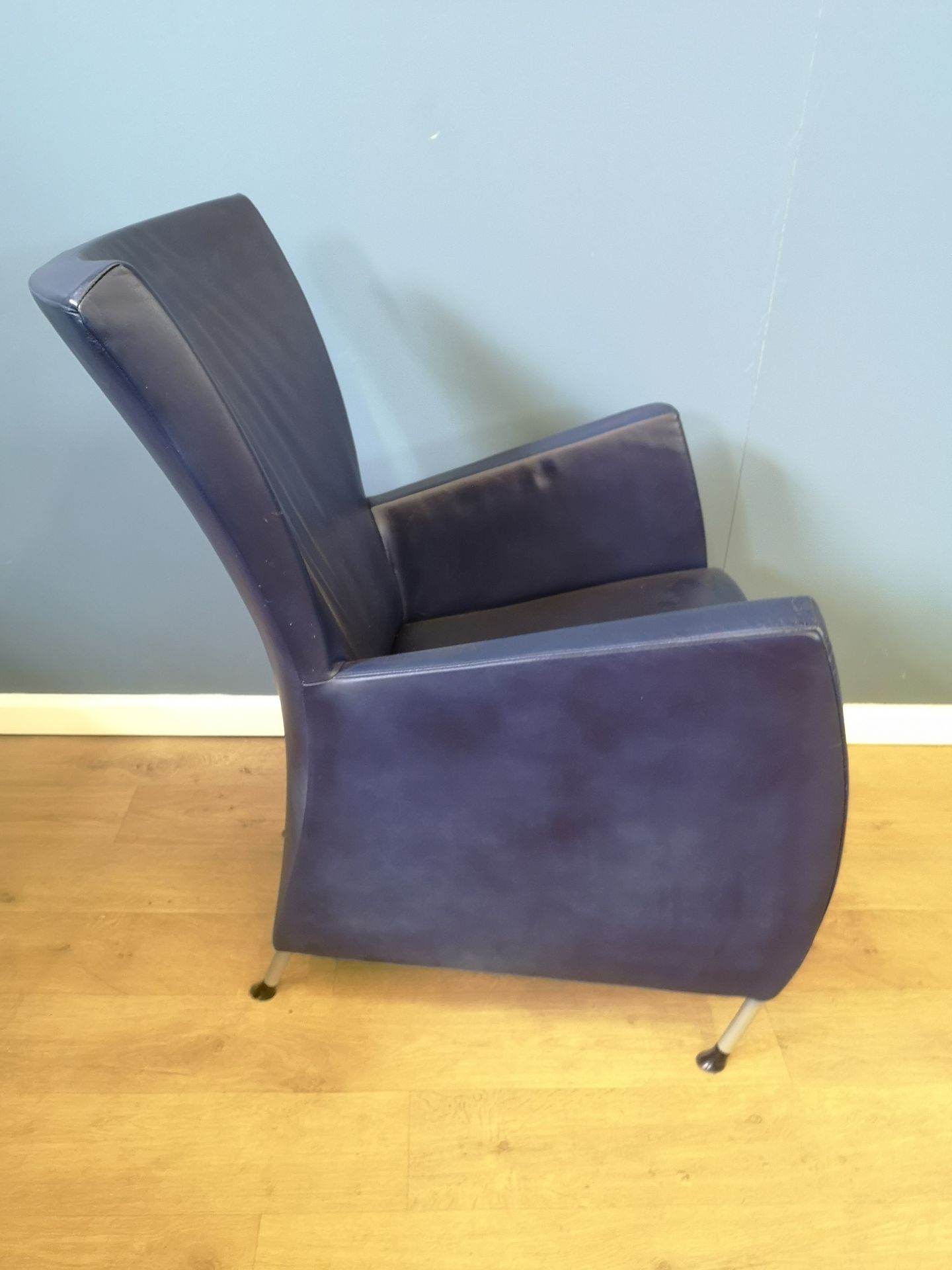 Montis blue leather armchair - Image 4 of 4