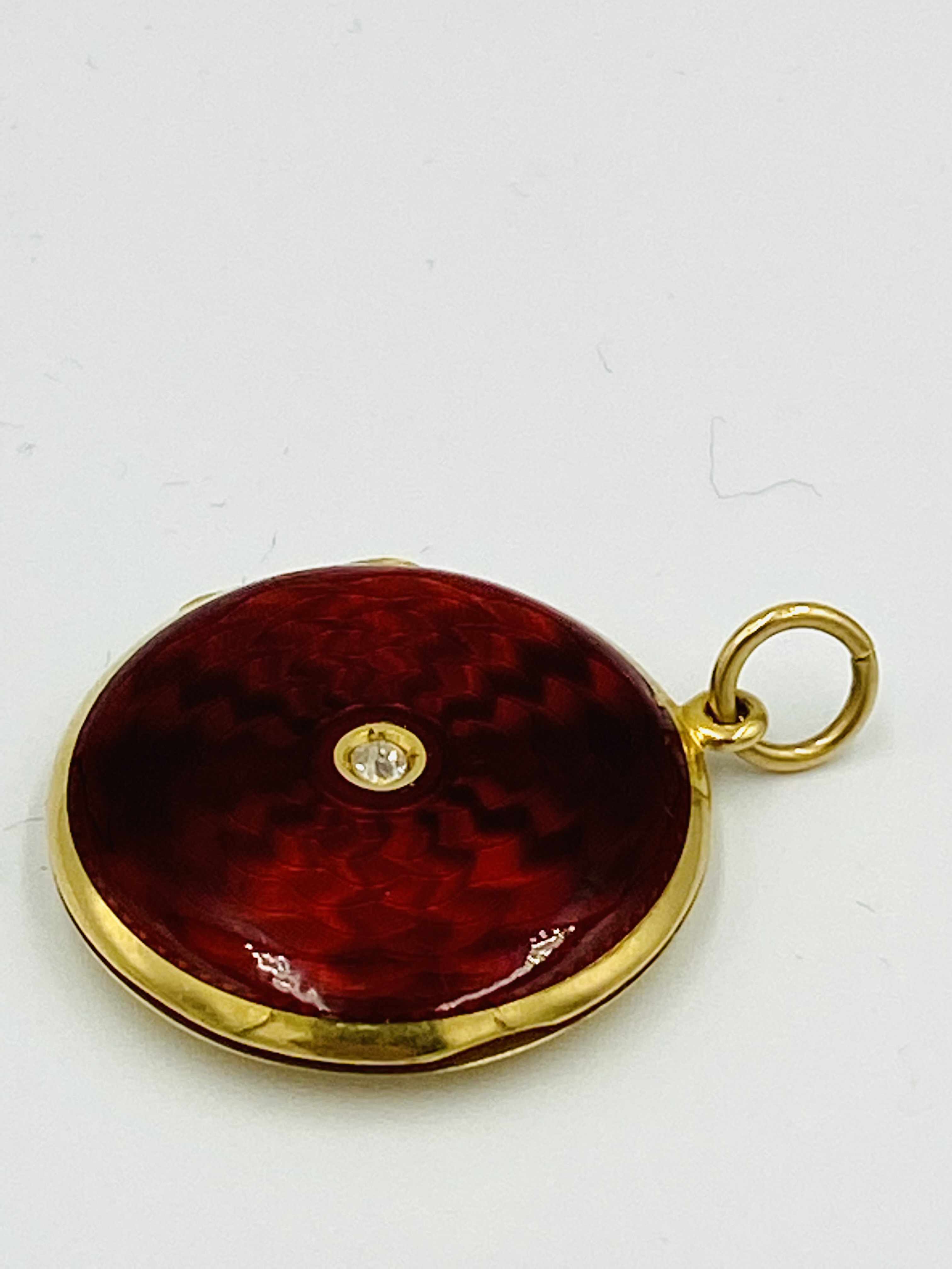 18ct, diamond and enamel locket/pendant - Image 2 of 4