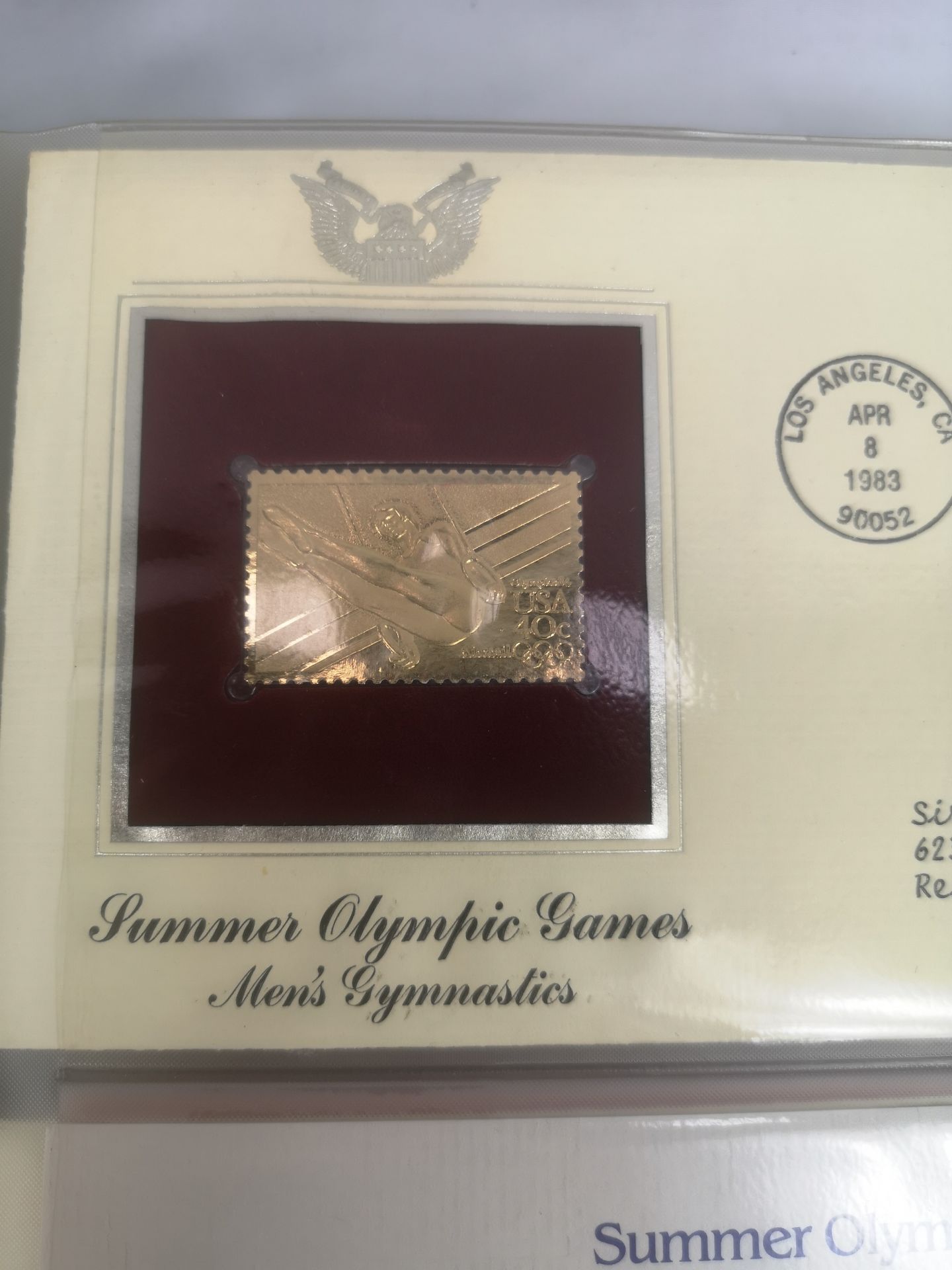 An album containing 'Golden Replicas of 1984 U.S. Olympic Games Stamps. - Image 4 of 6