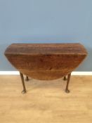 19th century oak drop leaf table