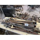 Crawley of Peterborough dealer's whip, other whips and harness crane