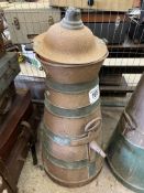 Metal copper bound conical churn