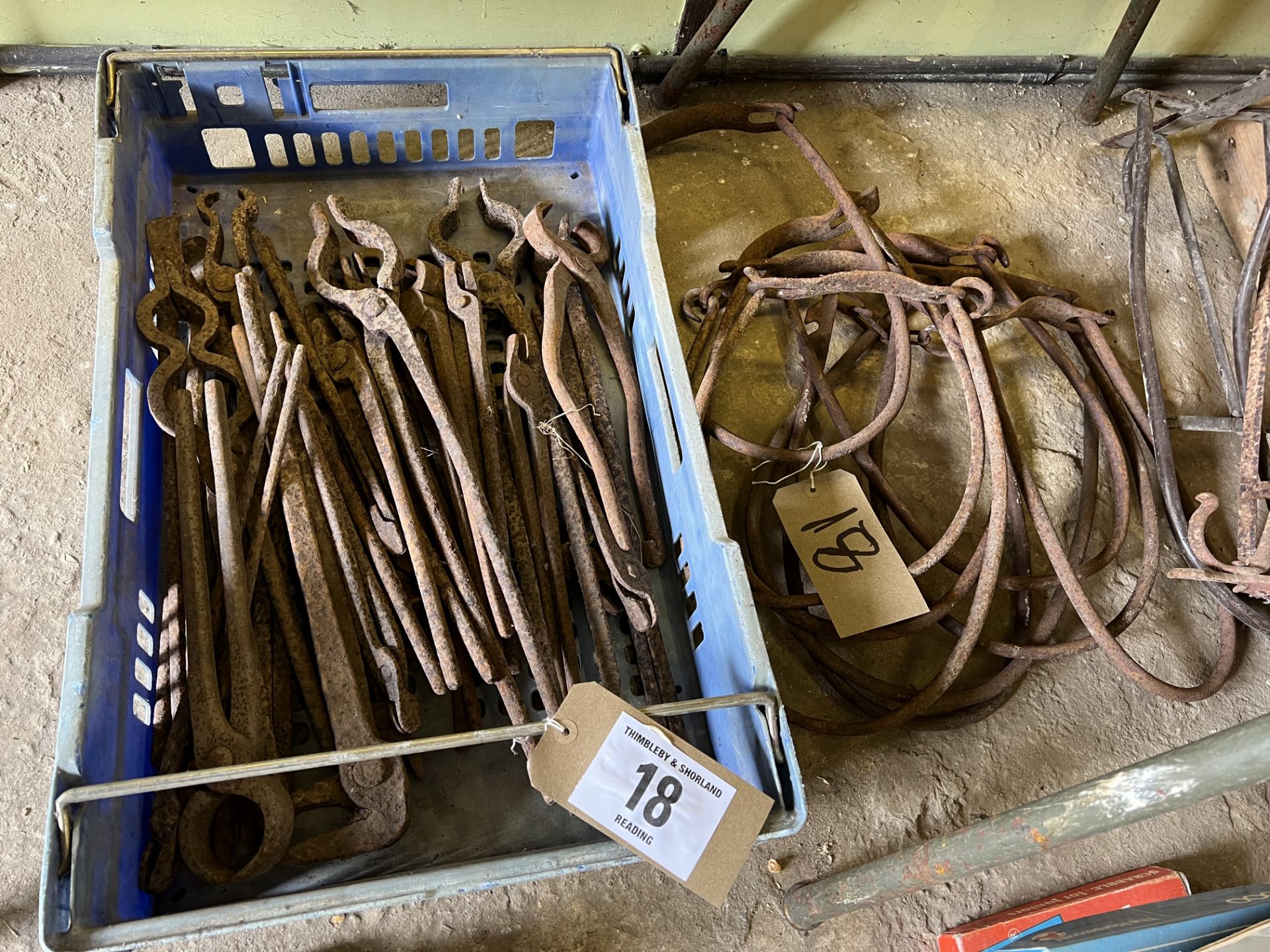 Qty Blacksmiths' tools and other metalwork