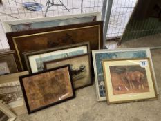 12 various framed and glazed pictures