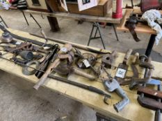 Large collection of assorted antique hand tools