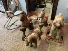 Five child's toy horses