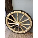 Rubber tyred carriage wheel diameter 75cms/30ins. This lot carries VAT.