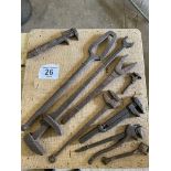 Collection of 9 antique spanners