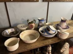 Wash bowls, jugs and bed pan