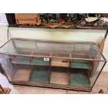 Glass shop display cabinet with drawers. This lot carries VAT.