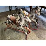 Two child's tin rocking horses, one by Triang
