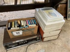 Three new and boxed Shira 8 track portable tape players