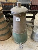 Brass and metal conical churn with tap