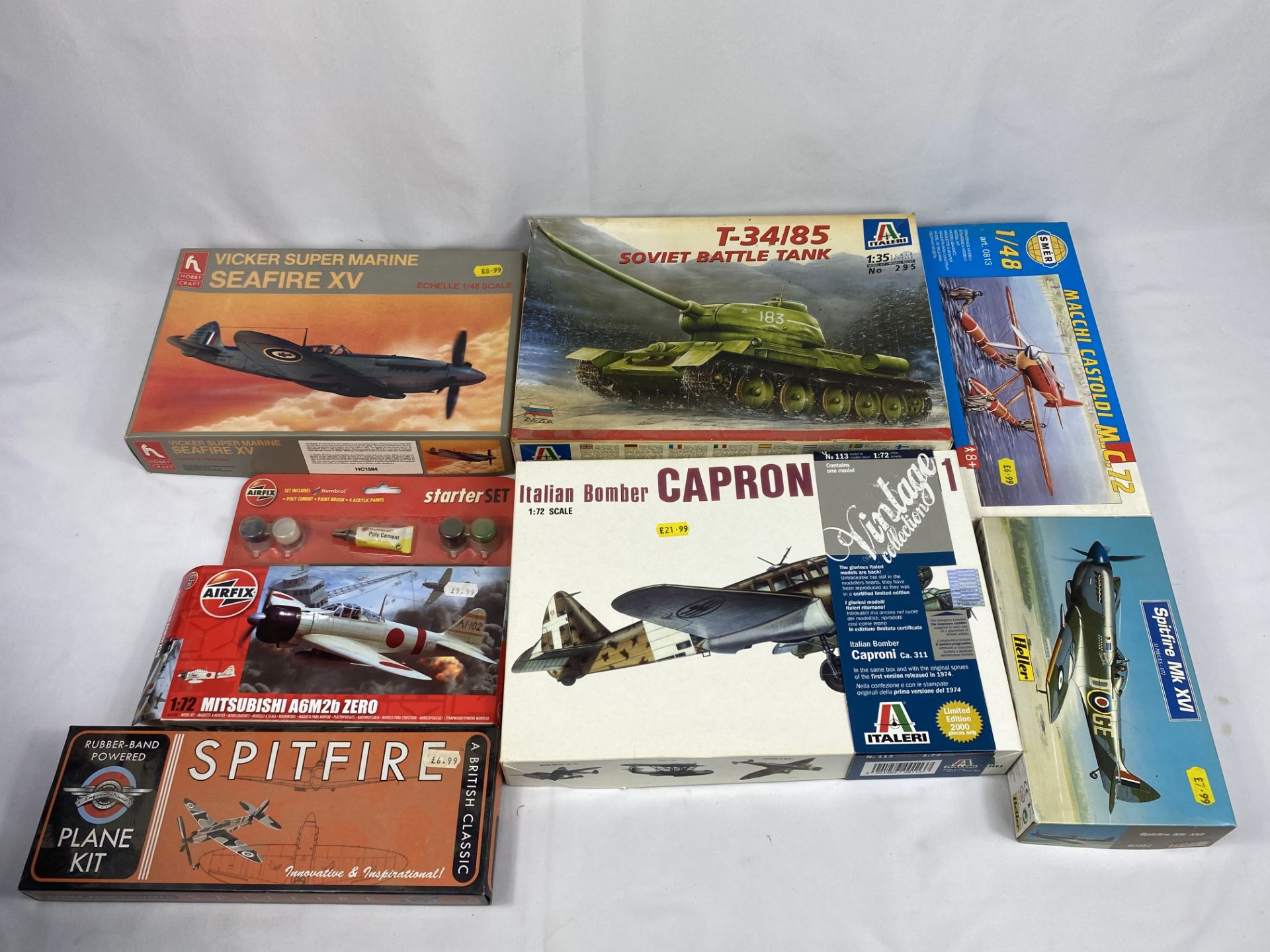 Seven model kits to include Airfix