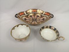 Royal Crown Derby dish, tea cup and sugar bowl