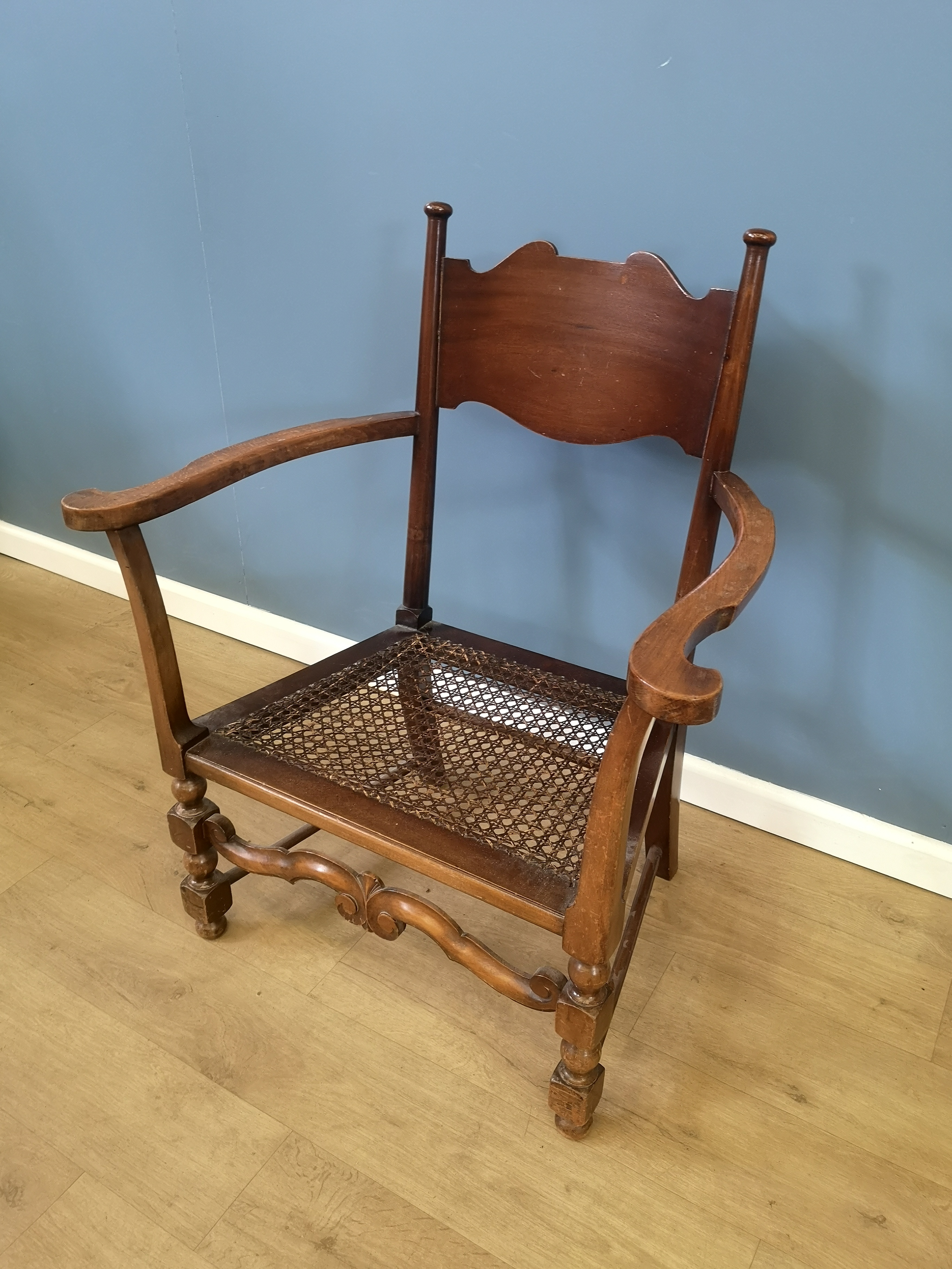 Mahogany open armchair - Image 3 of 5