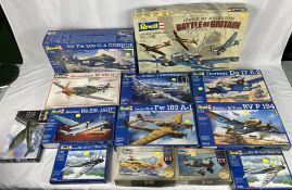 Fifteen Revell scale model kits