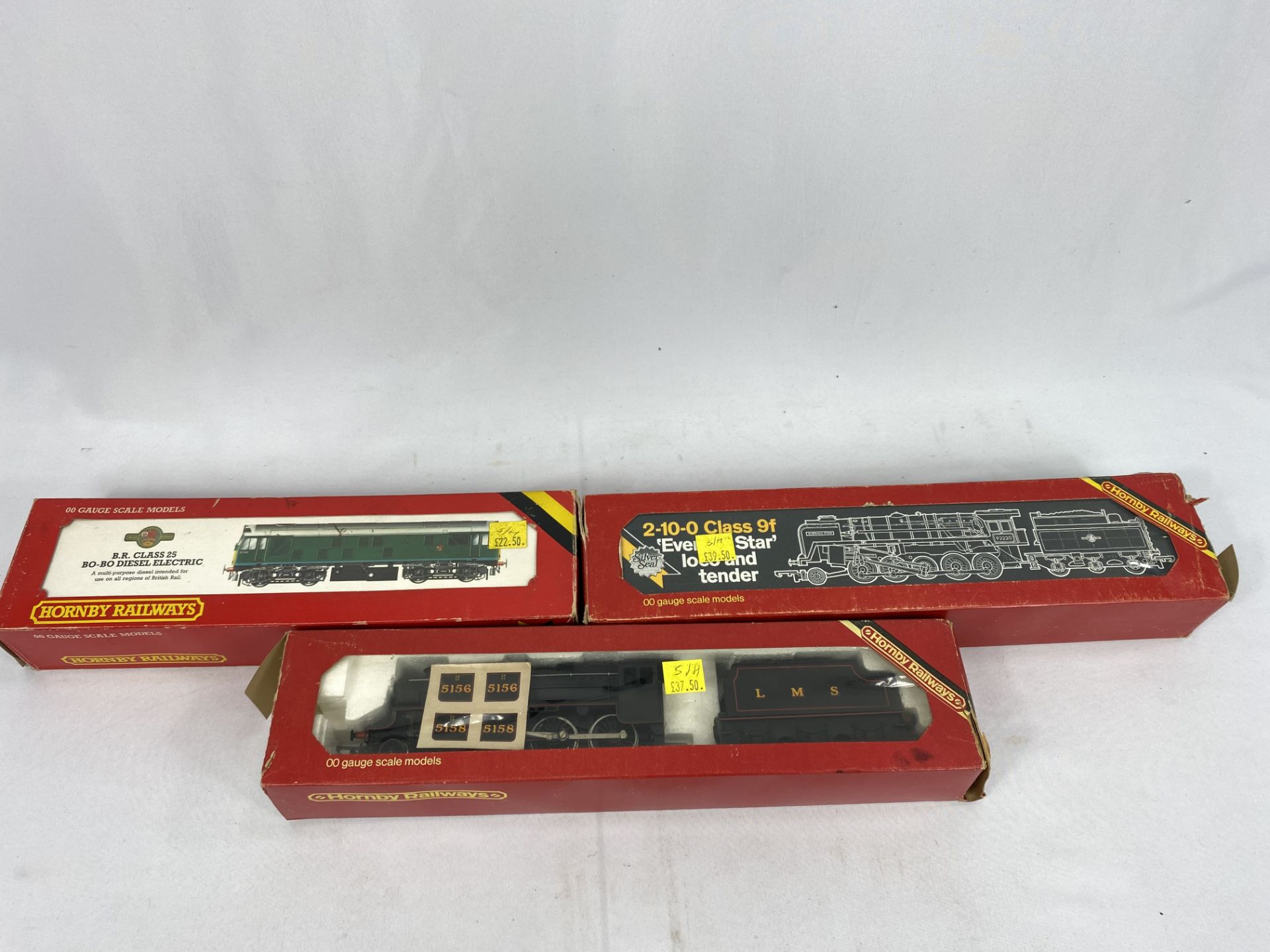 Two Hornby 00 gauge locomotives together with a Hornby Class 25 Diesel