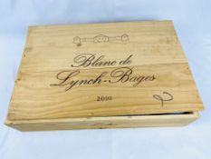 A case of six 75cl bottles of Blanc de Lynch-Bages 2010