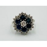 18ct gold, diamond and sapphire ring