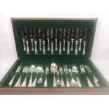 Eight place canteen of silver plate cutlery