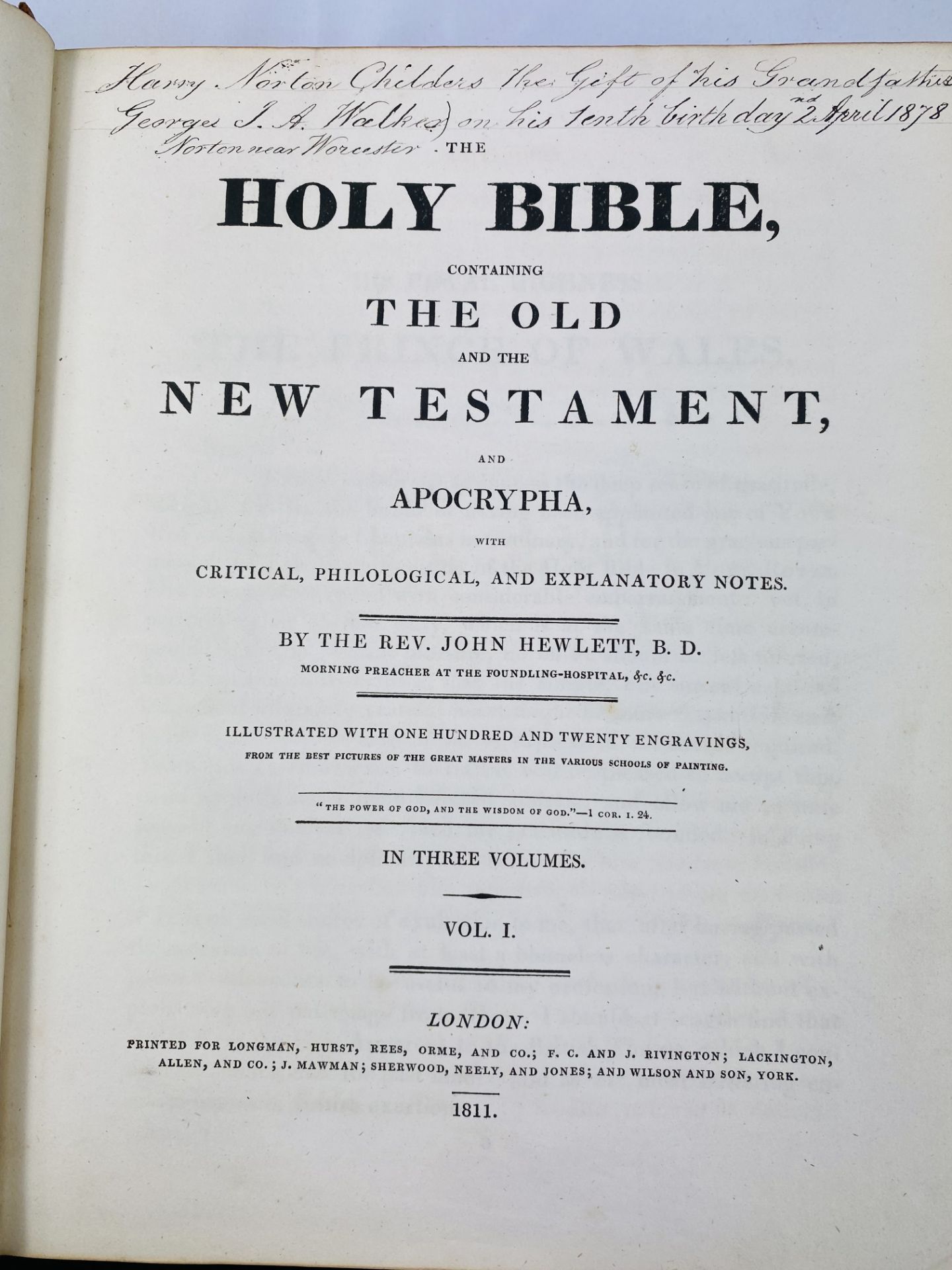 The Holy Bible including the Old and New Testaments in three leather bound volumes, 1811 and 1812 - Image 3 of 6