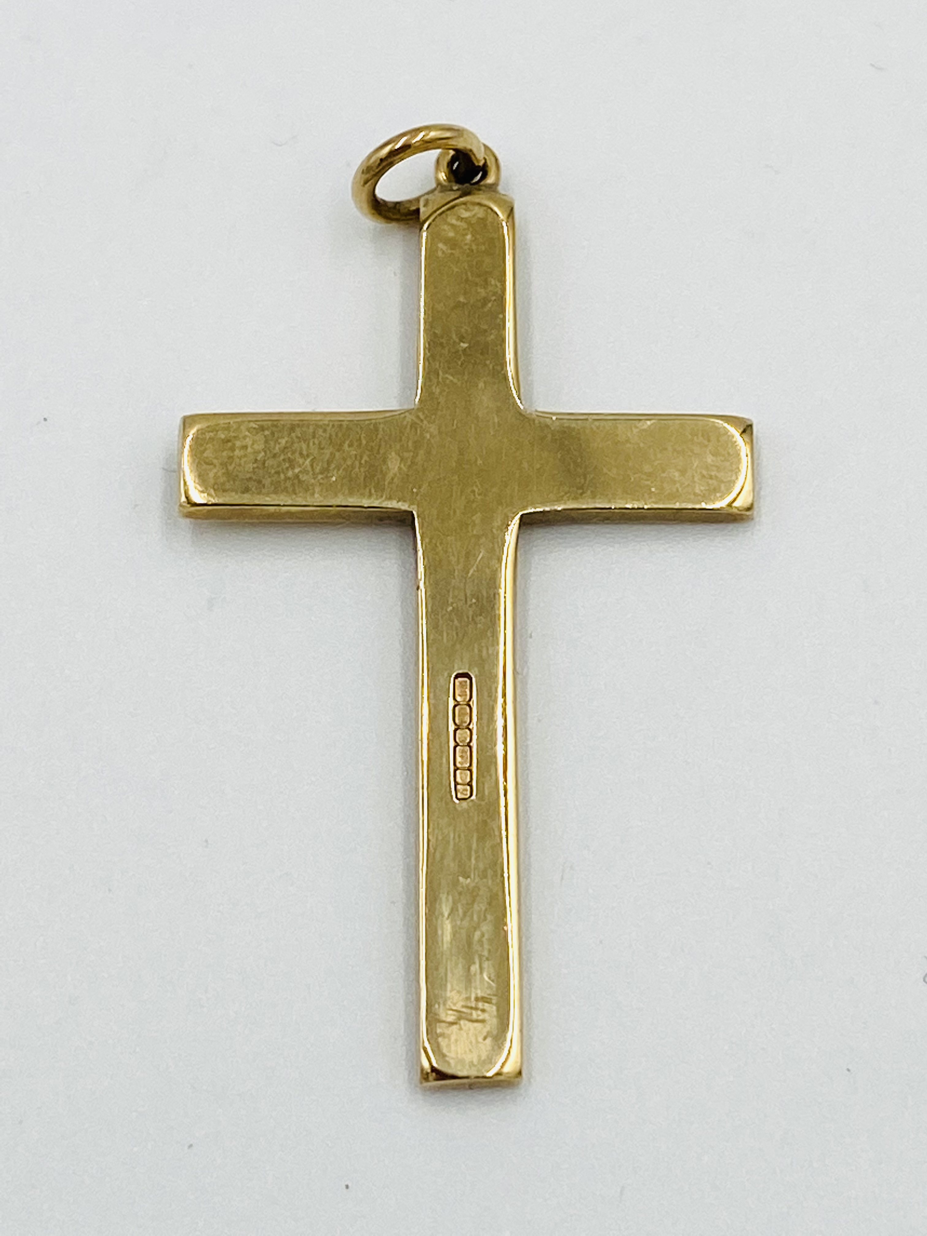 9ct gold cross pendant - Image 2 of 3