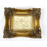 Gilt framed marble plaque