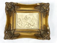 Gilt framed marble plaque