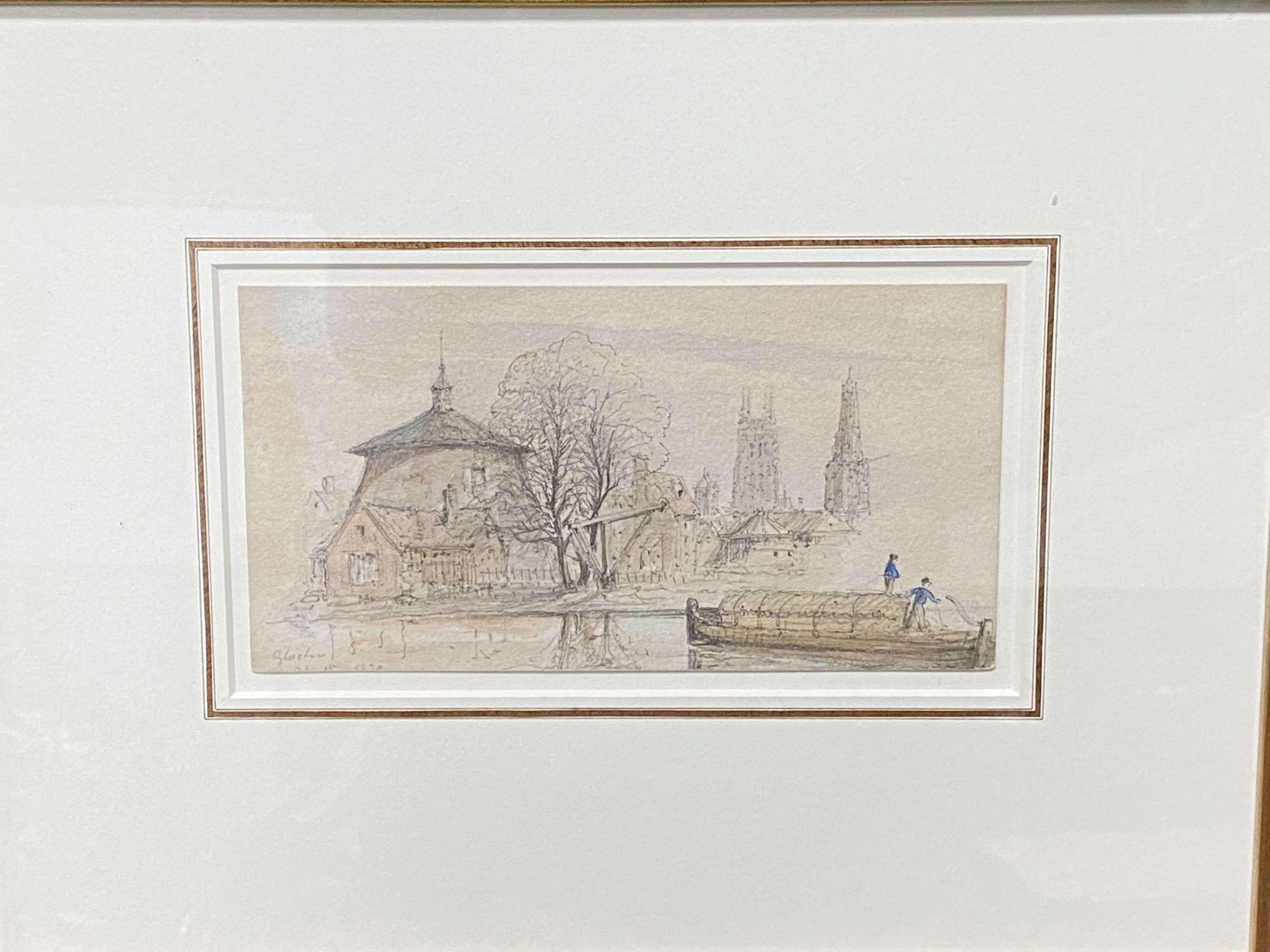 Framed and glazed watercolour written to reverse John Pagette - Image 6 of 6