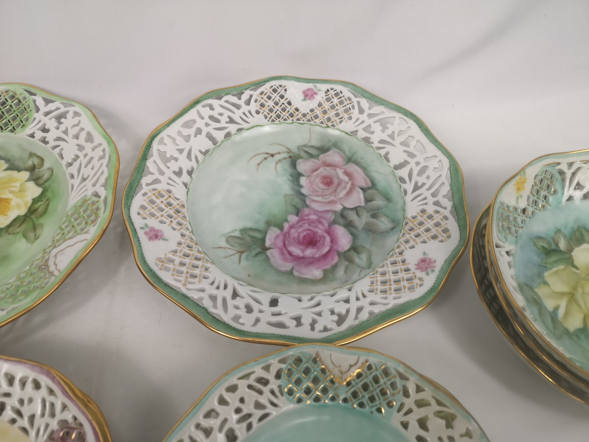 Quantity of hand painted plates and bowls by Marjorie Stevenson - Image 6 of 8