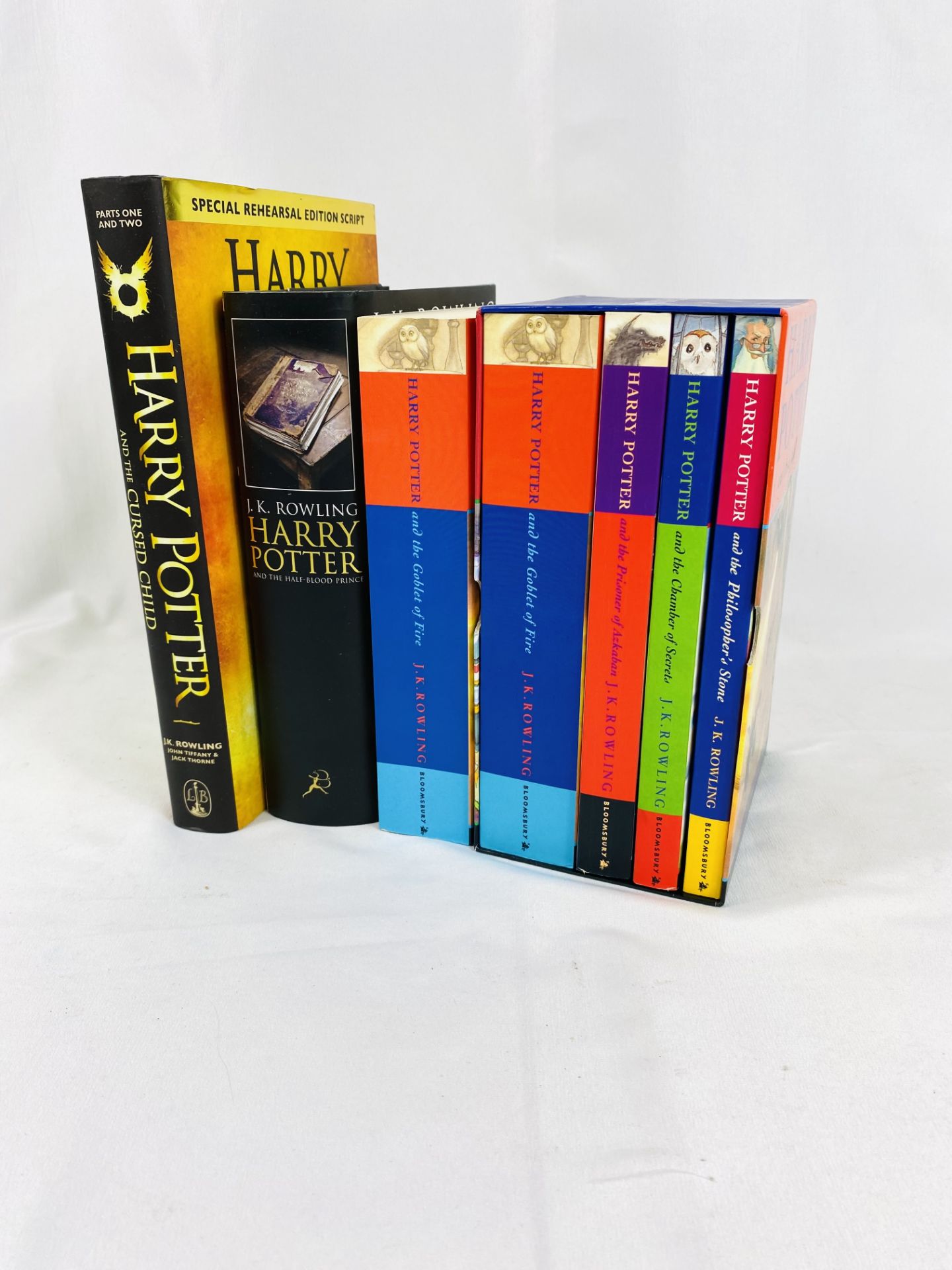 Harry Potter and the Half-Blood Prince, first edition, together with other Harry Potter books