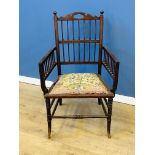 Mahogany spindle sided elbow chair