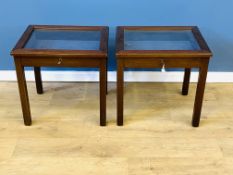 Two mahogany glass topped display cases