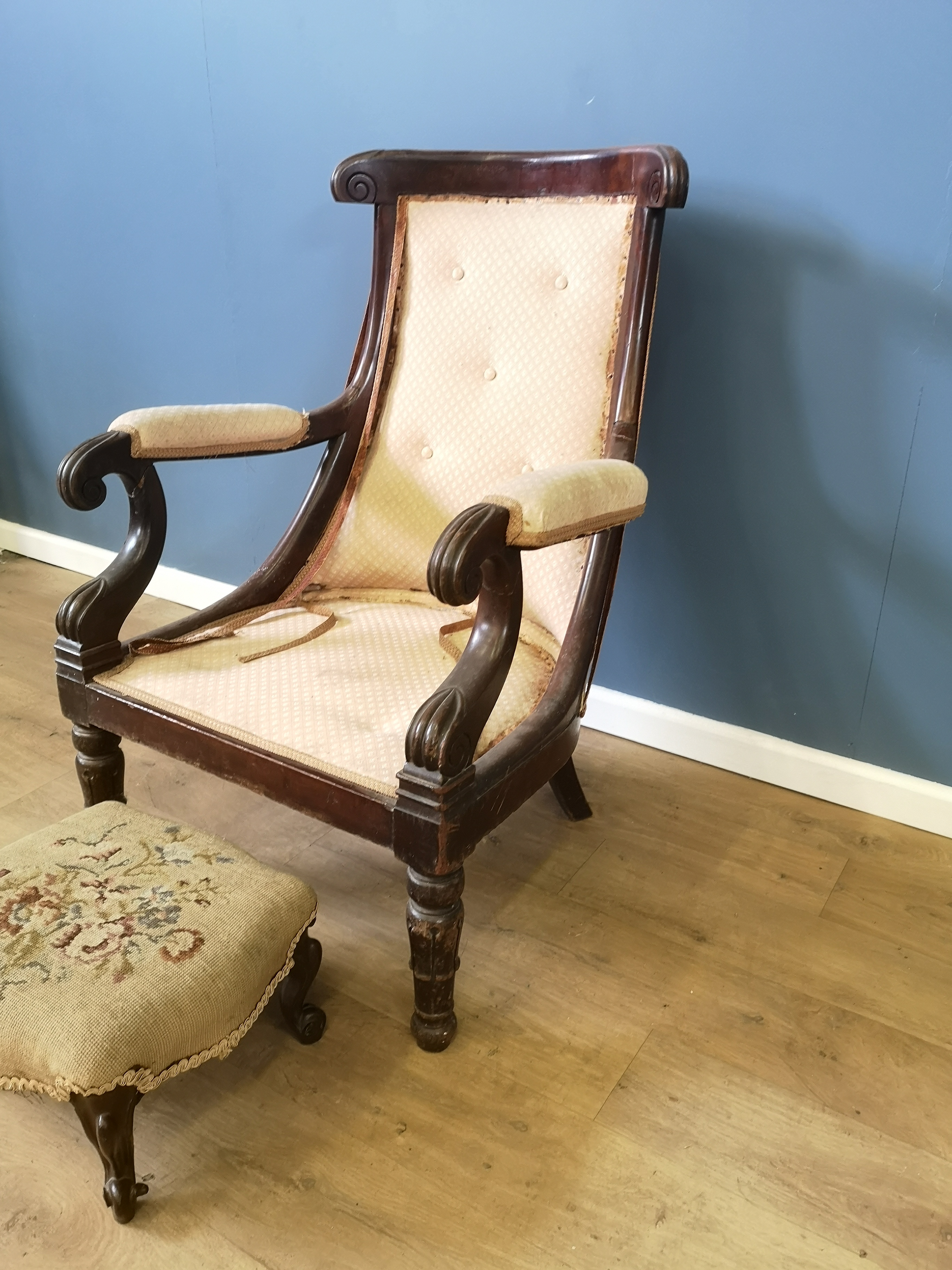 Mahogany framed armchair - Image 3 of 5