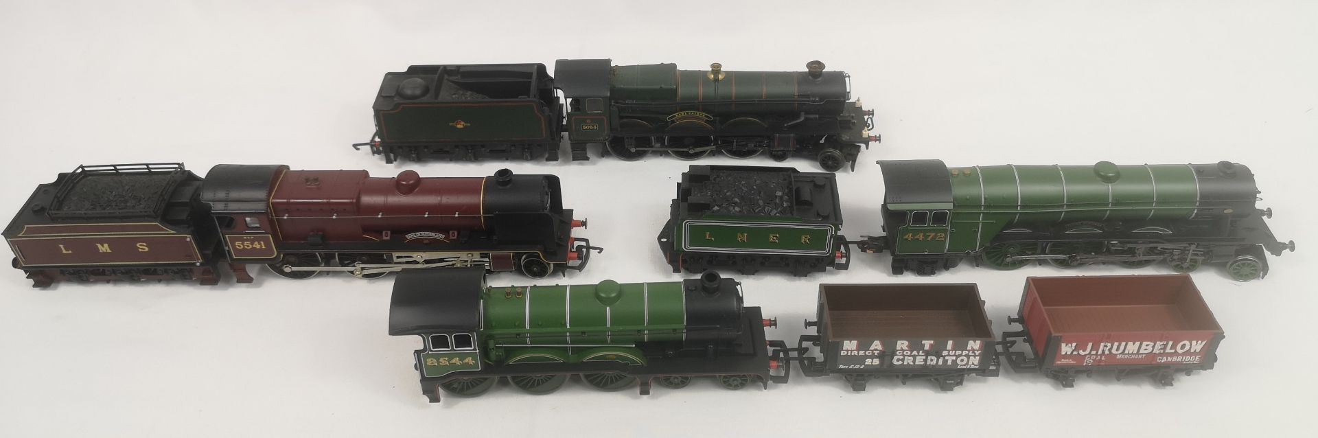 Three Hornby 00 gauge locomotives and tenders