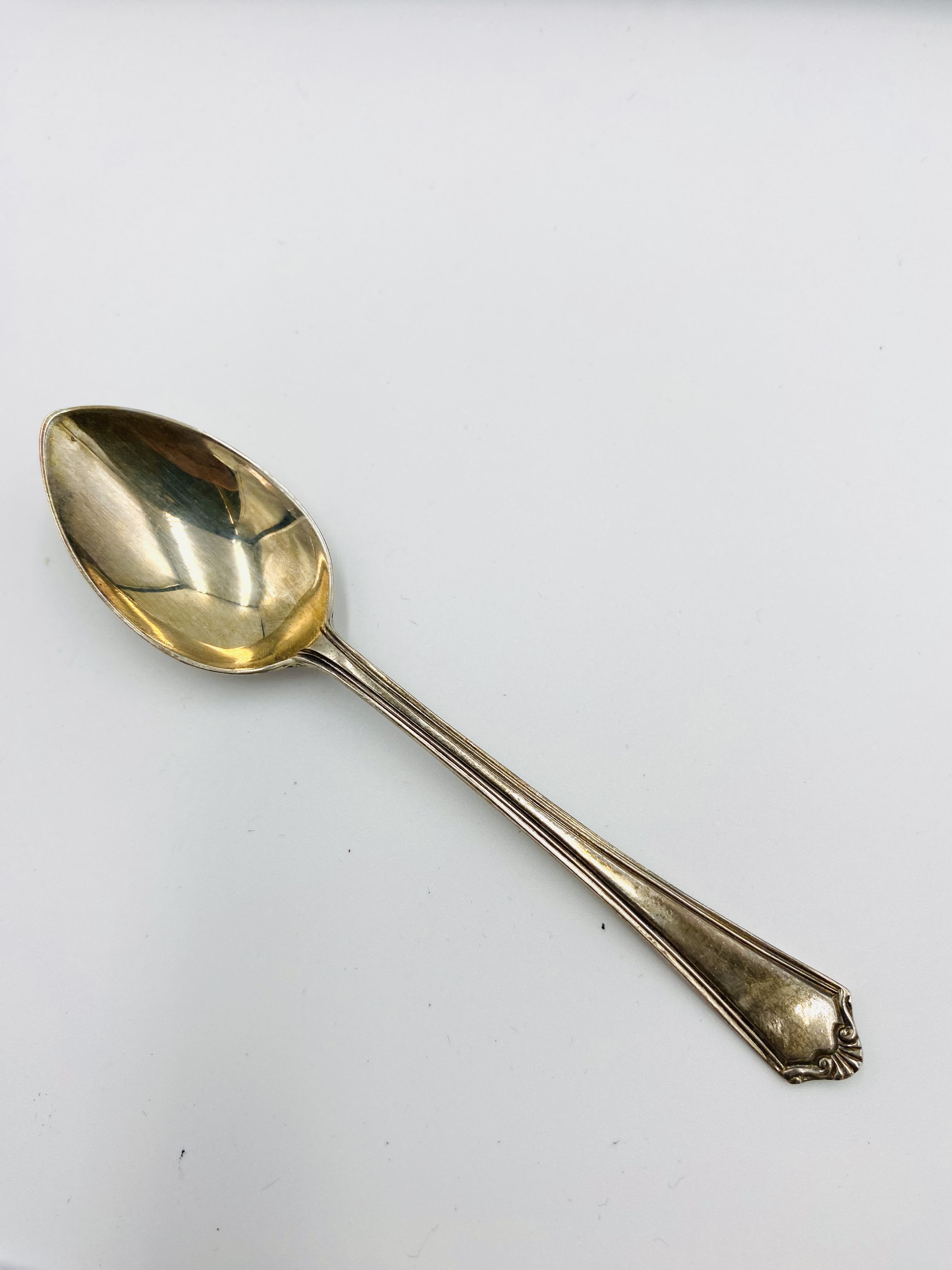 Boxed set of six silver spoons and sugar tongs - Image 3 of 5