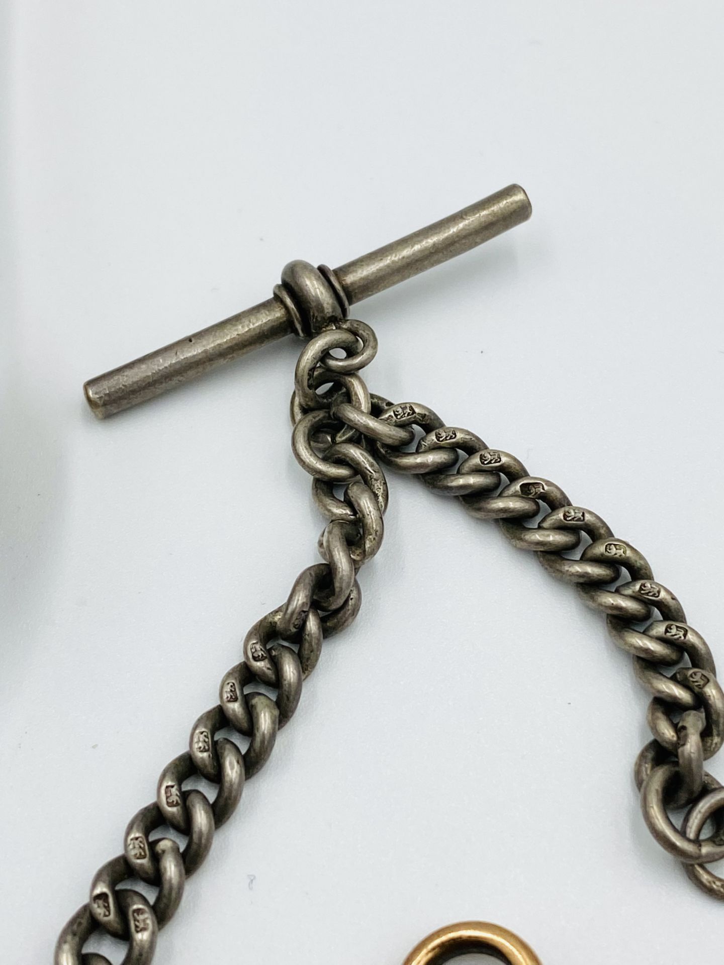 Hallmarked silver fob chain and other silver - Image 5 of 7