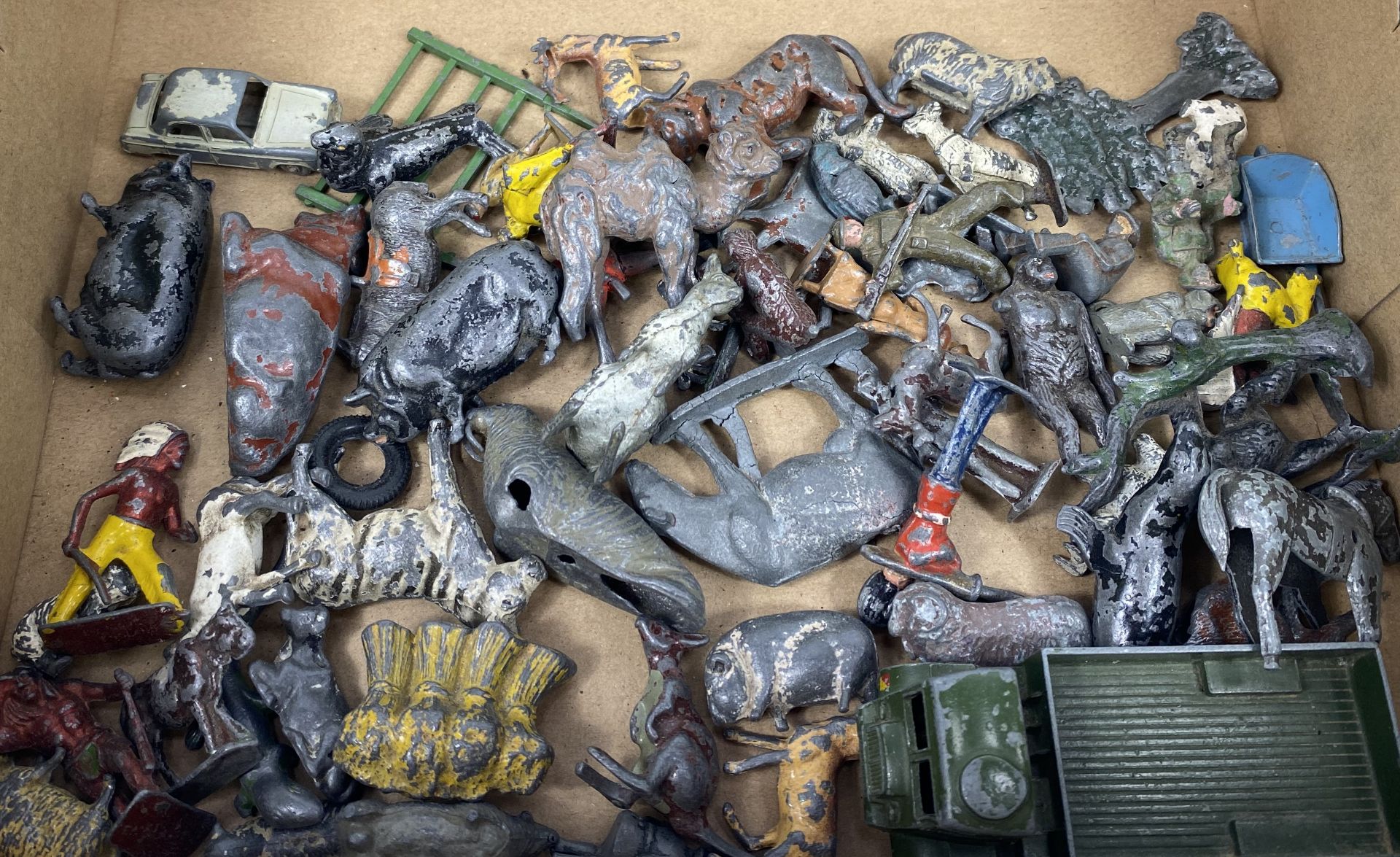 Quantity of metal toy and and other figures