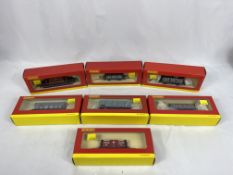 Seven Hornby 00 gauge railway wagons