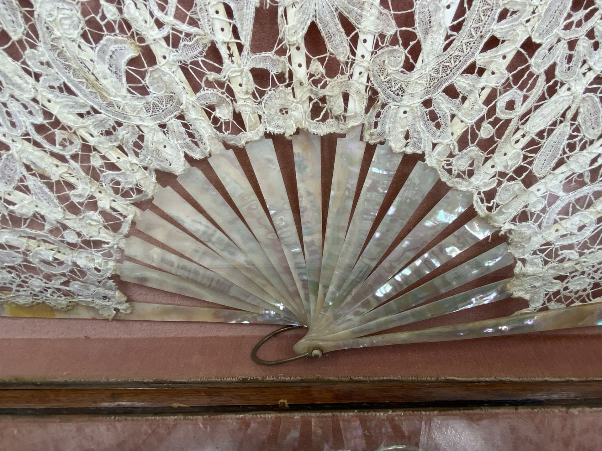 Two lace fans in display cases - Image 3 of 5