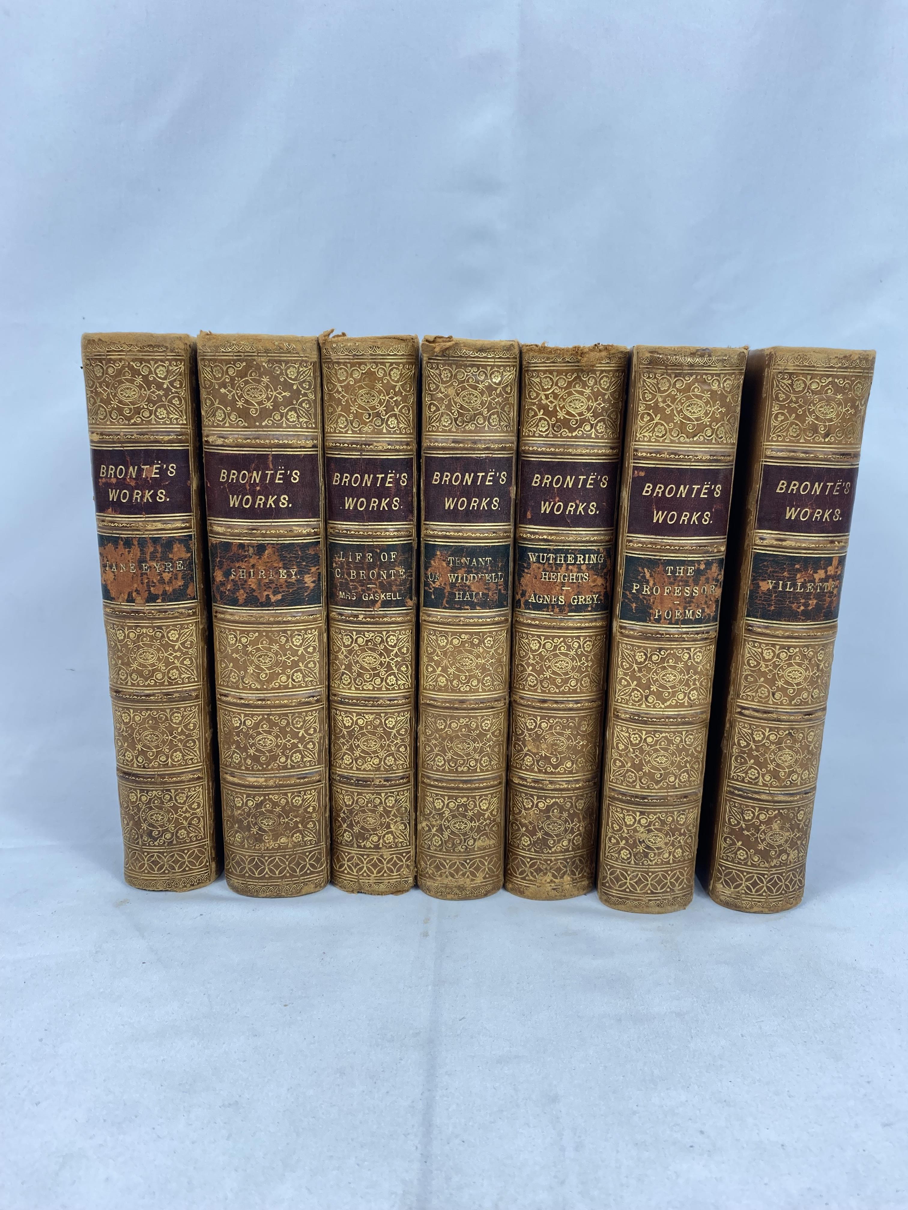The Life and Works of Charlotte Bronte published and illustrated in seven half bound volumes