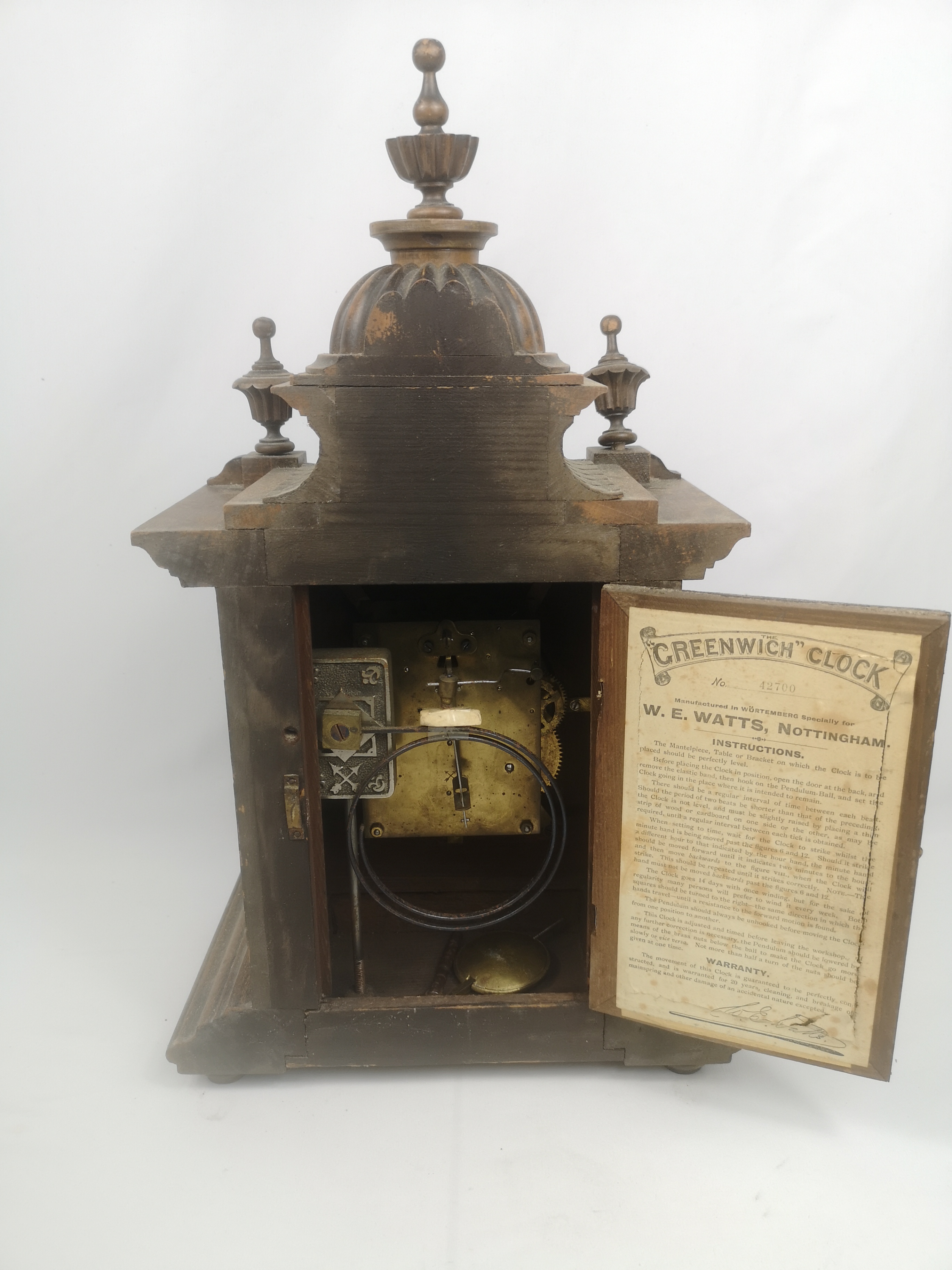 Mahogany mantel clock - Image 4 of 6